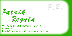 patrik regula business card